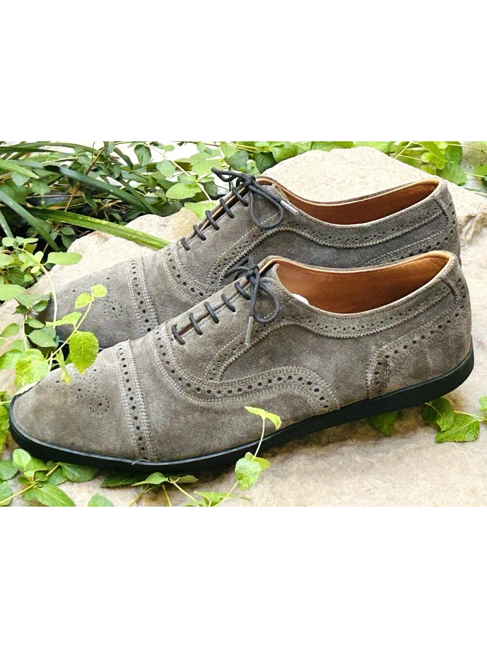 Allen Edmonds Strand Oxford Dress Sneaker Shoe Gray Leather Wingtip 13 EEE 3E